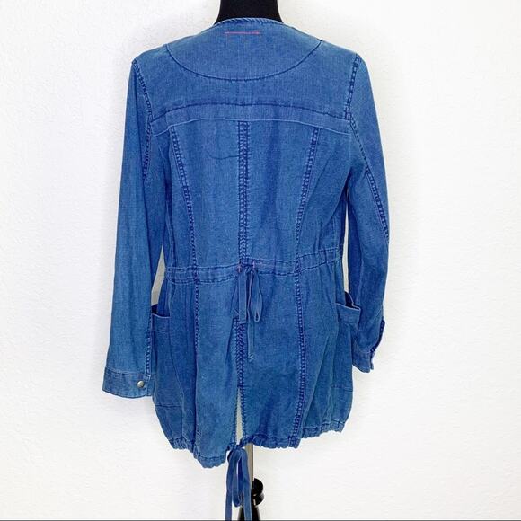 Anthropologie Hei Hei High Plains denim open front drawstring jacket size Small - Picture 3 of 14
